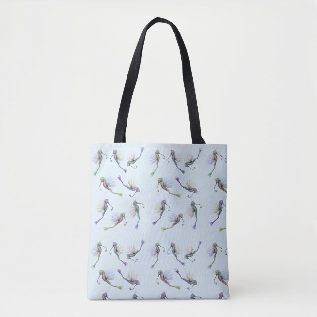 Sac fourre-tout hippocampe fantaisie - Bleu (Devant)