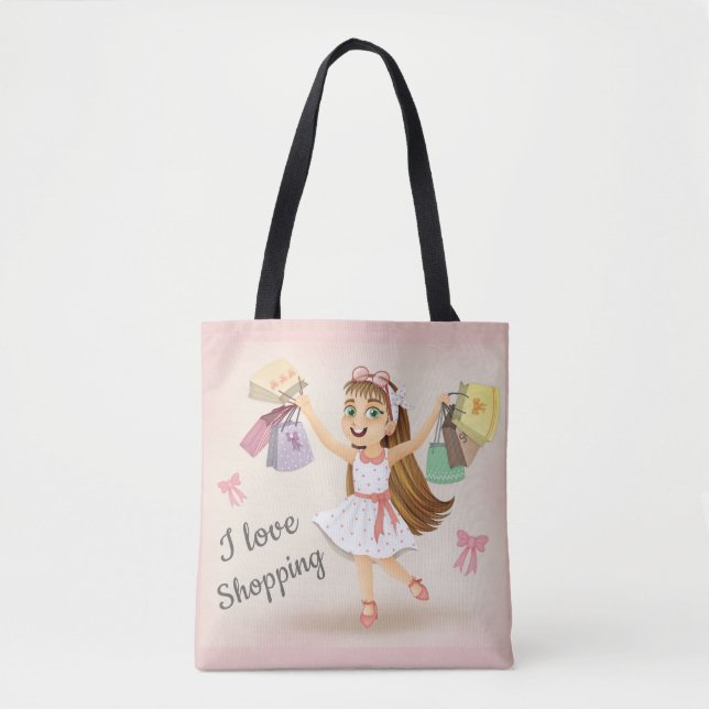 Sac fourre-tout "I Love Shopping" de Cleo (Devant)