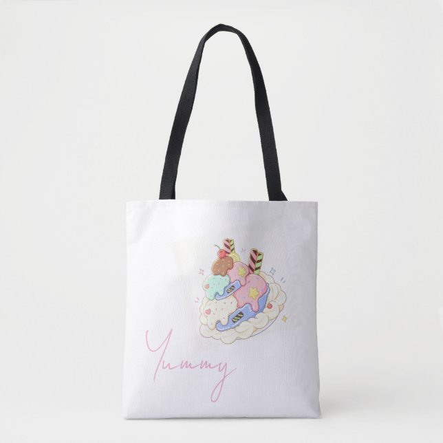 Sac fourre-tout Illustrations de desserts mignons (Devant)