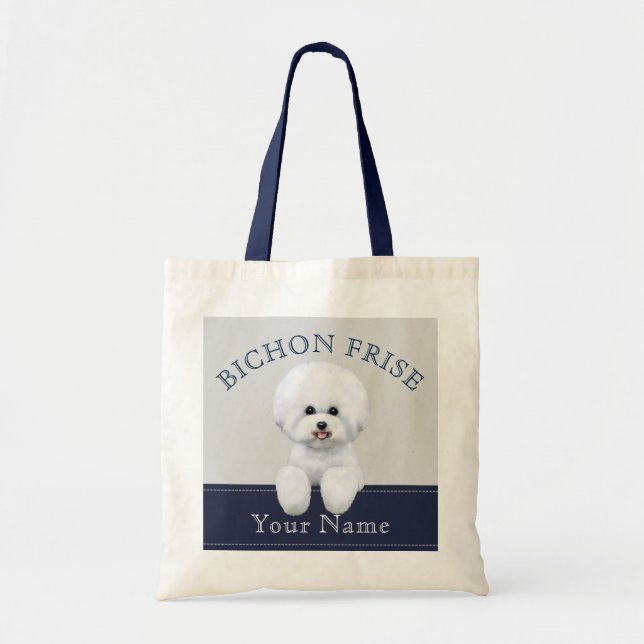 Sac fourre-tout illustré par Frise à Bichon (Devant)