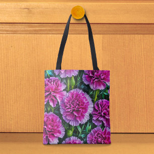 Sac fourre-tout image de oeillets roses n° 3