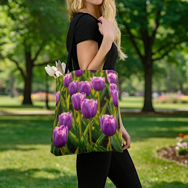 Sac fourre-tout image de tulipes violettes n° 2 (Créateur téléchargé)