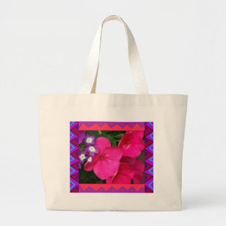 Sac fourre-tout : : Impatiens rose avec la