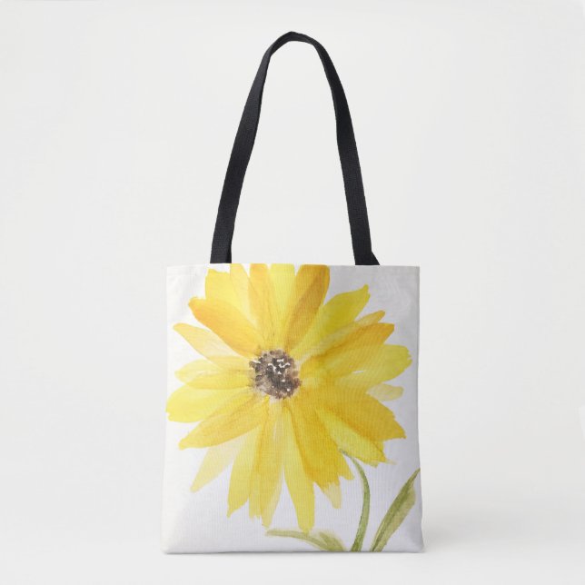 Sac fourre-tout imprimé fleur jaune partout (Devant)