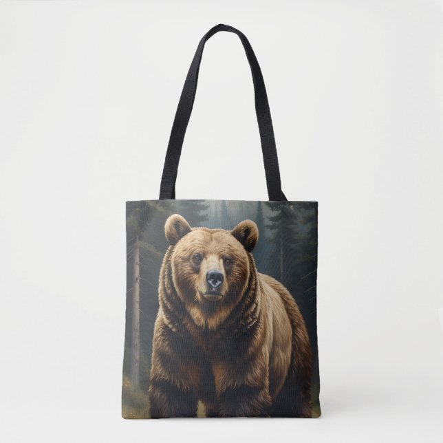 Sac fourre-tout imprimé ours grizzly (Devant)