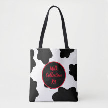 Sac fourre-tout imprimé vache « Kit de collecte du