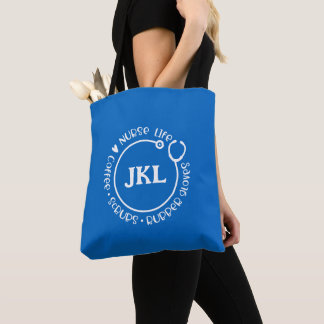 Sac fourre-tout infirmier moderne Blue Monogrammed