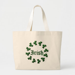 Sac fourre-tout irlandais à anneau de shamrock