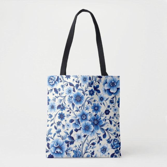 sac fourre-tout jardin botanique indigo (Devant)