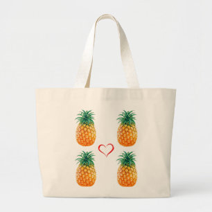 Sac fourre-tout jaune mûr mignon à ananas
