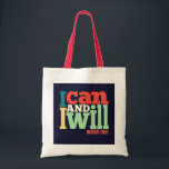 Sac fourre-tout - Je peux et je veux"<br><div class="desc">Faites une déclaration avec ce sac fourre-tout élégant avec l'expression de motivation "Je peux et je veux". Fabriqué avec des matériaux de haute qualité,  ce sac est parfait pour l'usage quotidien,  le shopping,  ou comme cadeau pour les amis et la famille qui aiment une touche d'inspiration et d'autonomie."</div>