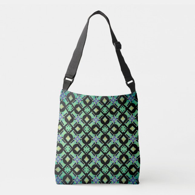 Sac fourre-tout Jimette Design vert jaune noir (Devant)