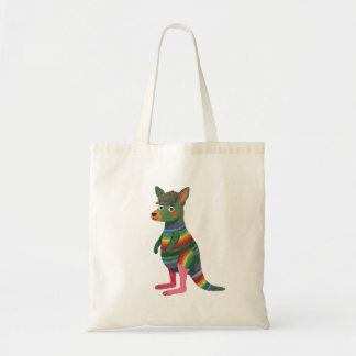 Sac fourre-tout joli kangourou rayure arc-en-ciel