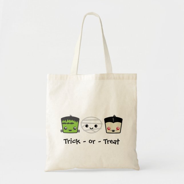 Sac fourre-tout Kawaii Frankenstein Mummy Dracula (Devant)