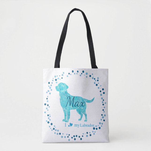 Sac fourre-tout labrador retriever bleu pastel per (Devant)
