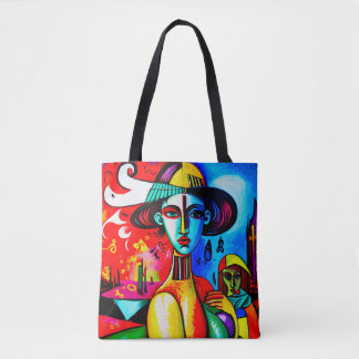Sac fourre-tout Lady Cubisme élégant