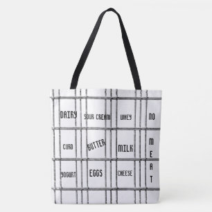 Sac fourre-tout Lait noir et blanc Non Viande