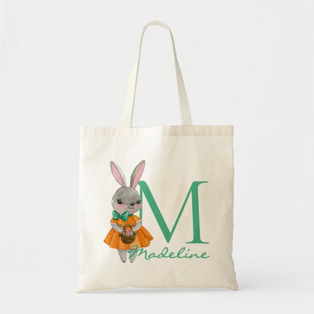 Sac fourre-tout lapin de Pâques fille mignonne ini (Devant)