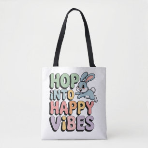 Sac fourre-tout lapin de Pâques Hop Into Happy Vib