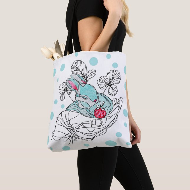 Sac fourre-tout Lapin en main (De près)