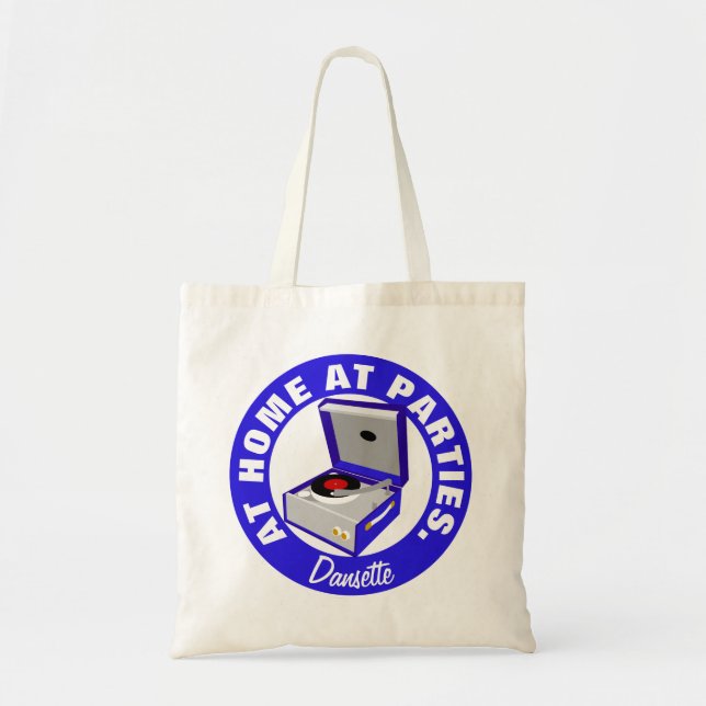 Sac fourre-tout lecteur de disque Blue Retro Danse (Devant)