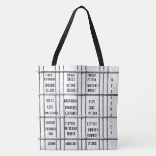 Sac fourre-tout Légumes noirs et blancs