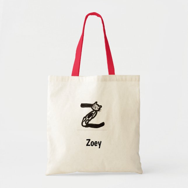 Sac fourre-tout - Lettre de chat Z avec nom (Devant)