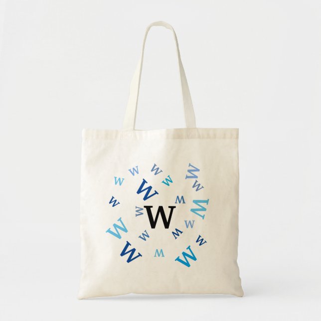 Sac fourre-tout - Lettres bleues (Devant)