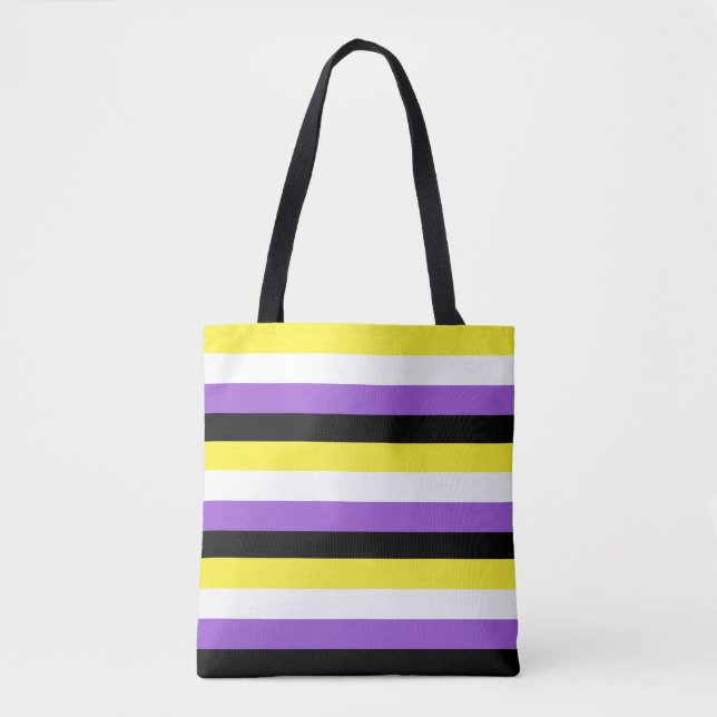 Sac fourre-tout LGBT drapeau non binaire (Devant)