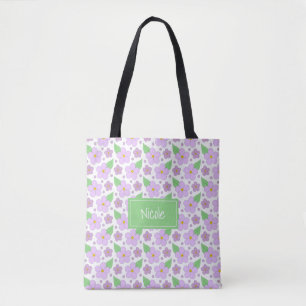 Sac fourre-tout lilas à motif de fleurs