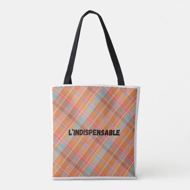 Sac fourre-tout  L'indispensable - Motif Madras (Dos)
