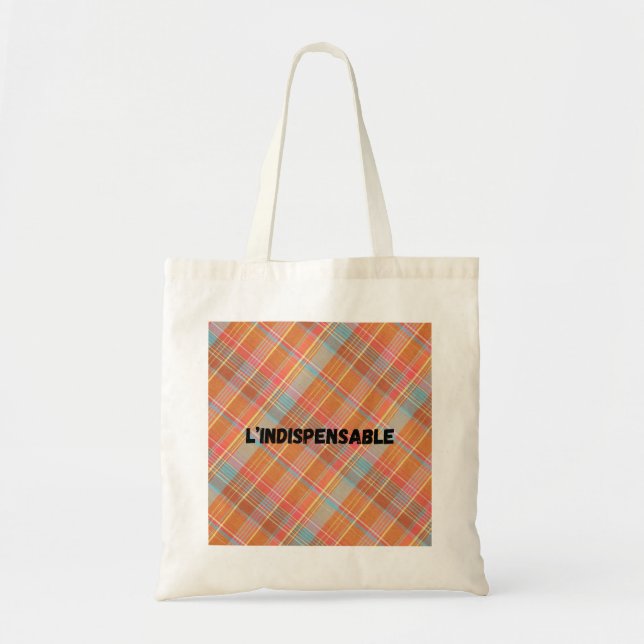 Sac fourre-tout  L'indispensable - Motif Madras (Devant)