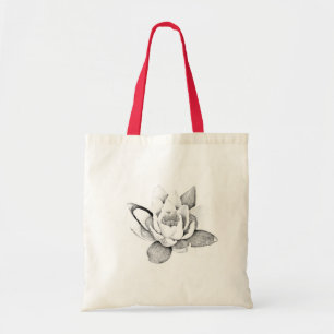 SAC FOURRE-TOUT LOTUS EN NOIR ET BLANC