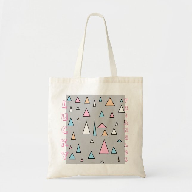 Sac fourre-tout Lucky Triangles Pastel Colors (Devant)