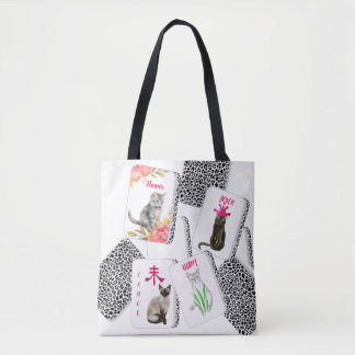 Sac fourre-tout Mahjong avec tuiles de chat