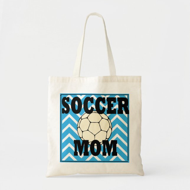 Sac fourre-tout maman de football Chevron bleu et  (Devant)