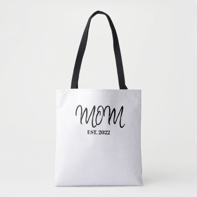 Sac fourre-tout Maman écriture noire établie (Devant)