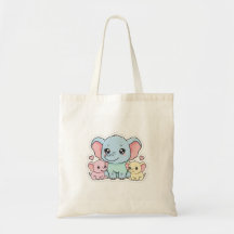 Sac fourre-tout Maman éléphant & ses enfants migno