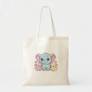 Sac fourre-tout Maman éléphant & ses enfants migno