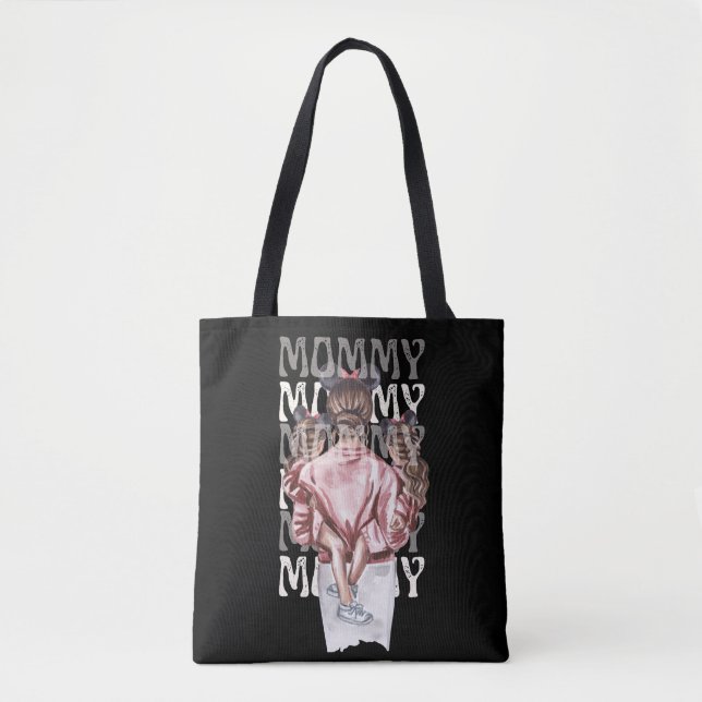 Sac fourre-tout maman - Mère et filles Illustratio (Devant)