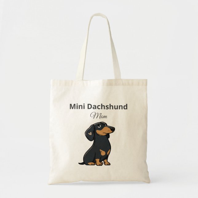 Sac fourre-tout maman mini dachshund, cadeau de ch (Devant)