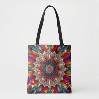 Sac fourre-tout mandala bohème – Rouge et or vibra