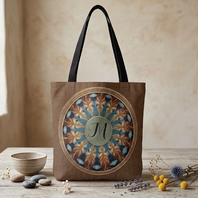 Sac fourre-tout mandala plume (Créateur téléchargé)