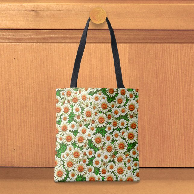 Sac fourre-tout Marguerites blanches (Tote bag with white daisies)