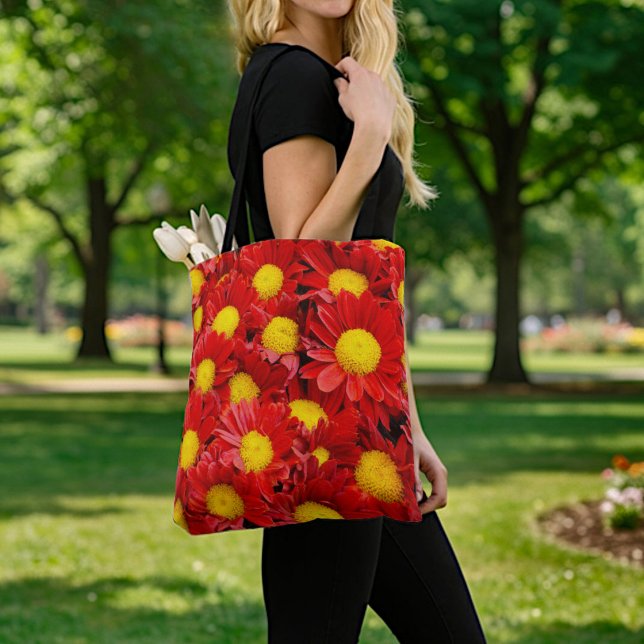 Sac fourre-tout Marguerites Rouges (Créateur téléchargé)