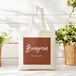 Sac fourre-tout Mariage Brown en terre cuite Bride<br><div class="desc">Bridesmaid Terracotta Sac fourre-tout Brown pour Mariage,  Fête de la Mariée,  Fête des mariées,  Bachelorette Party. Découvrez d'autres produits avec ce design dans la collection ci-dessous.</div>