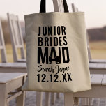 Sac fourre-tout Mariage de la fête de la mariée<br><div class="desc">Il suffit d'ajouter le nom de votre femme de chambre ou de groomsmaid à ce mariage fourre-tout audacieux. Parfait pour lui offrir tous ses cadeaux "merci d'être ma demoiselle d'honneur/groomsmais" en ! (regardez mon magasin pour plus d'informations !)</div>