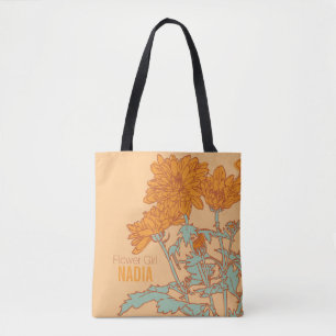 Sac fourre-tout mariage Flower orange chrysanthemu