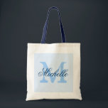 Sac fourre-tout mariage pastel et bleu marine past<br><div class="desc">Sac fourre-tout de mariage clair pastel & bleu marine avec monogramme personnalisé. design chic vintage. Personnaliser pour les demoiselles d'honneur,  les filles de fleurs,  la servante d'honneur,  la mère de la mariée,  les invités,  etc. Texte de script élégant pour nom. Nom jaune or initial.</div>