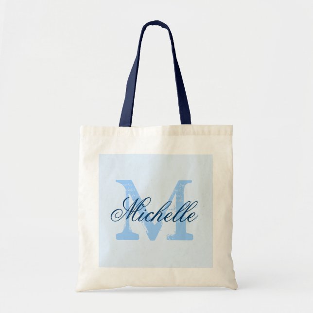 Sac fourre-tout mariage pastel et bleu marine past (Devant)
